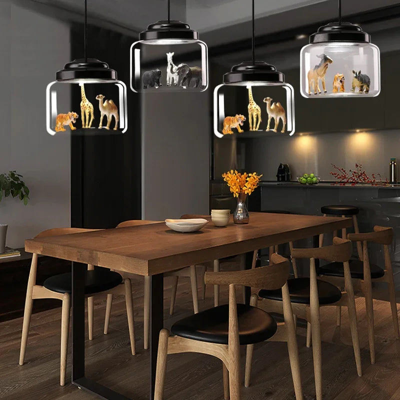 suspension LED design moderne en forme d'animal pour décoration intérieure - vue 5 sur 12