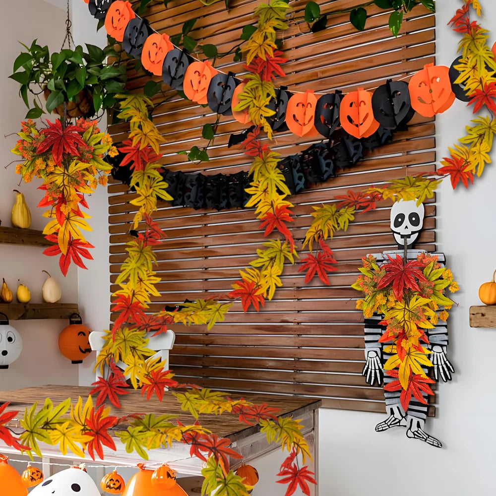 plantes murales artificielles en érable dautomne pour décorations festives - vue 6 sur 15