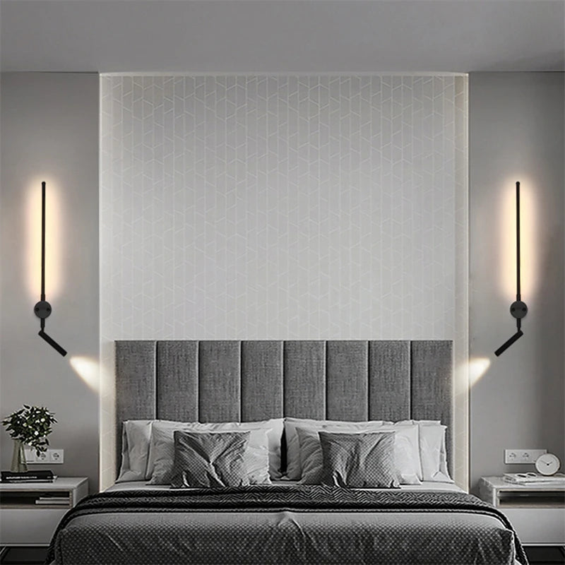 Minimalist nordic LED wall light with switch for reading - vue 6 sur 12