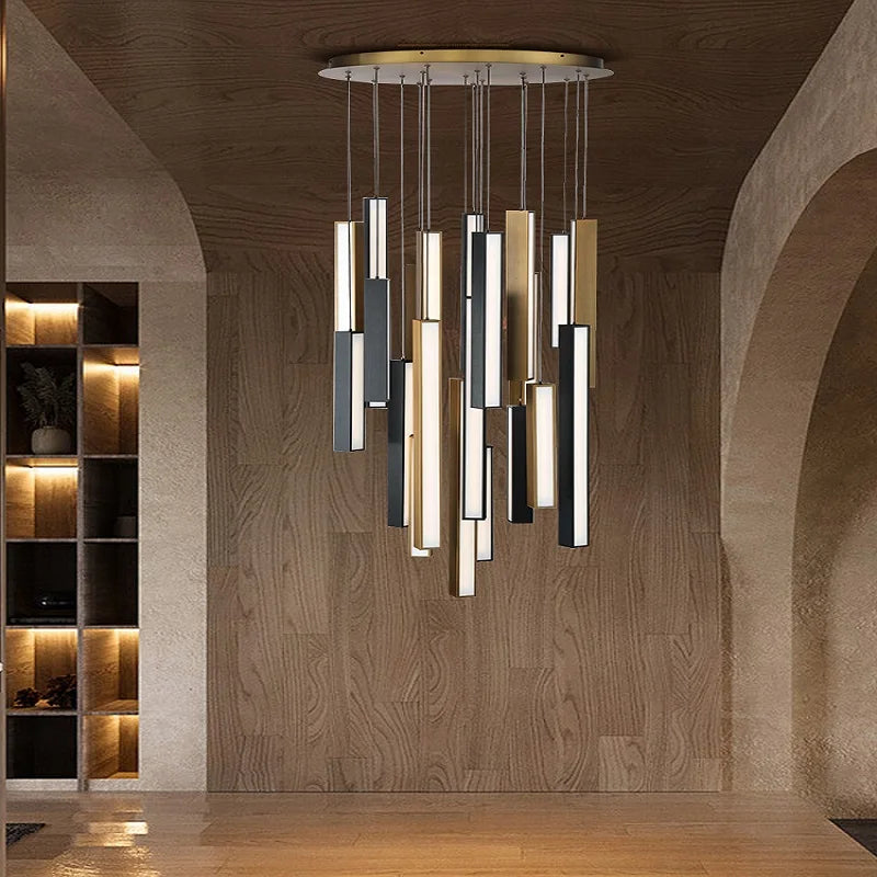 lustre nordique led en acier inoxydable pour restaurant - vue 5 sur 10