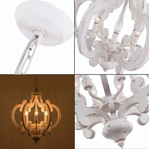 lustre vintage en bois pour ferme et loft rétro