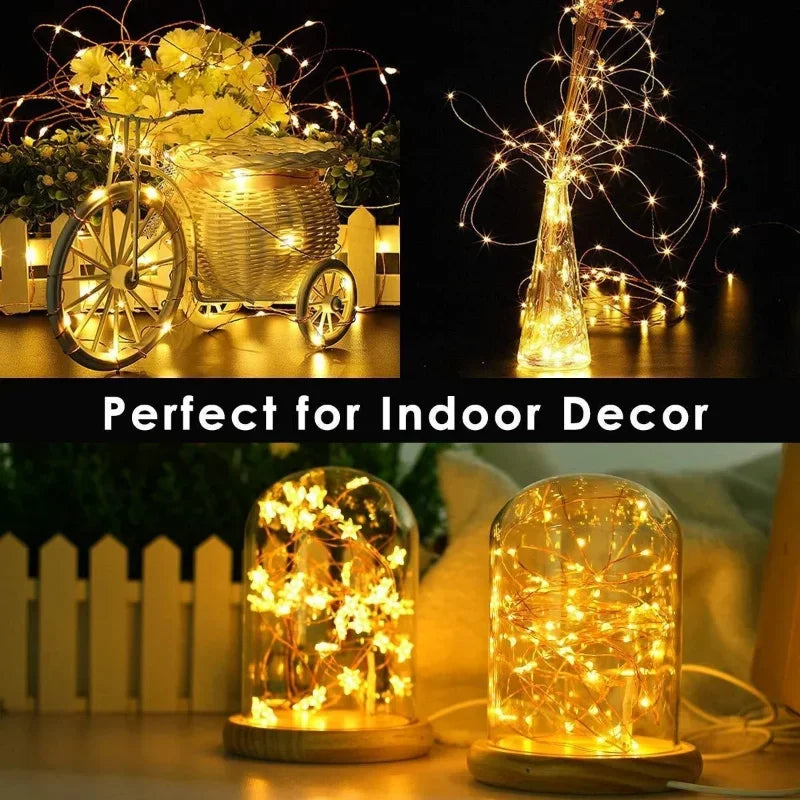 guirlande lumineuse led en fil de cuivre pour décorations festives - vue 11 sur 14