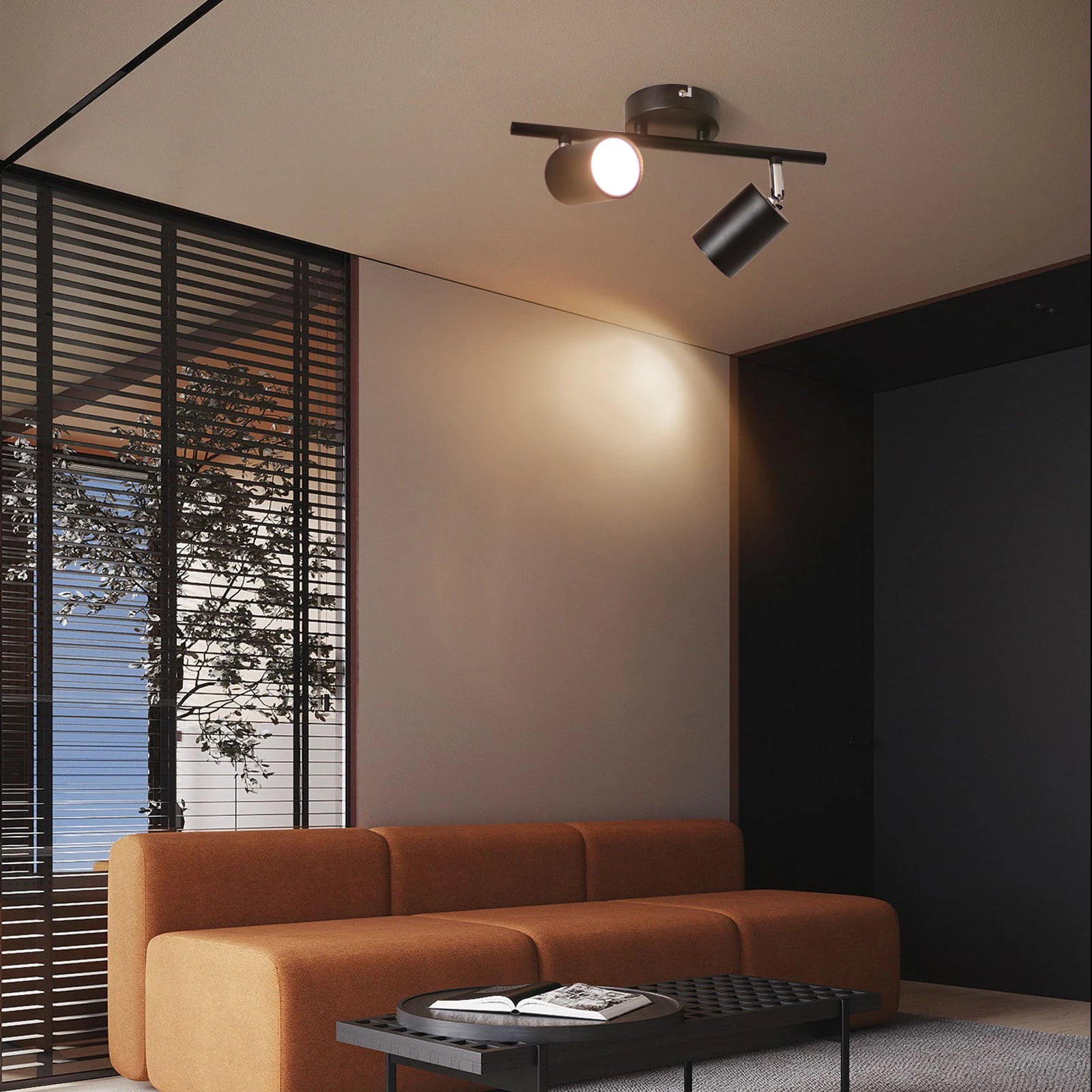 Plafonnier moderne noir LED voie maison magasin vêtements - vue 5 sur 9