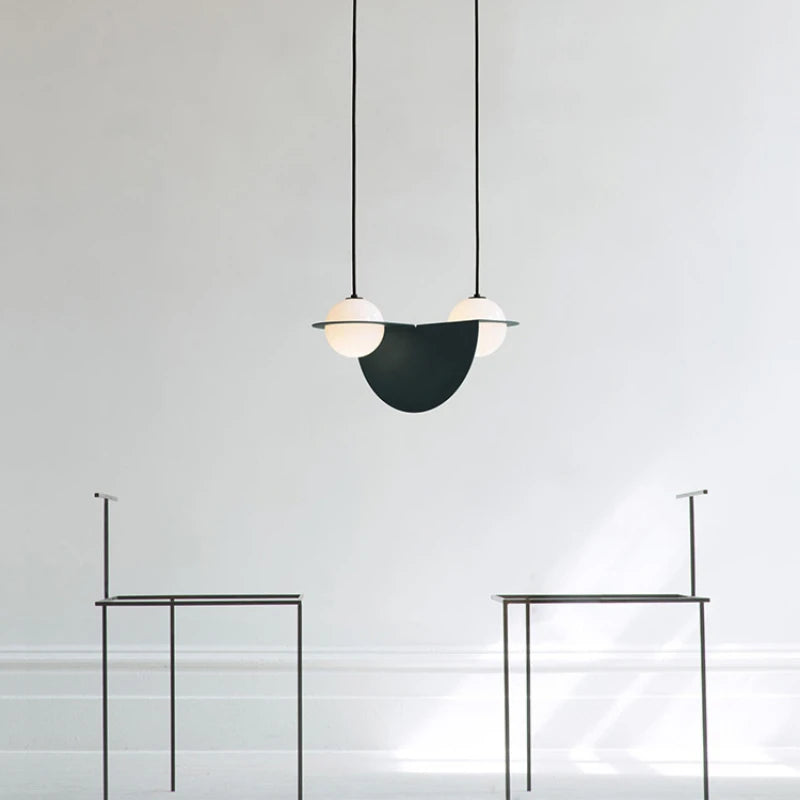 suspension créative minimaliste à géométrie pour espaces commerciaux