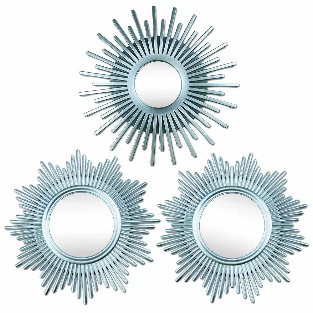 decorative vintage boho wall mounted golden sun mirror for interior