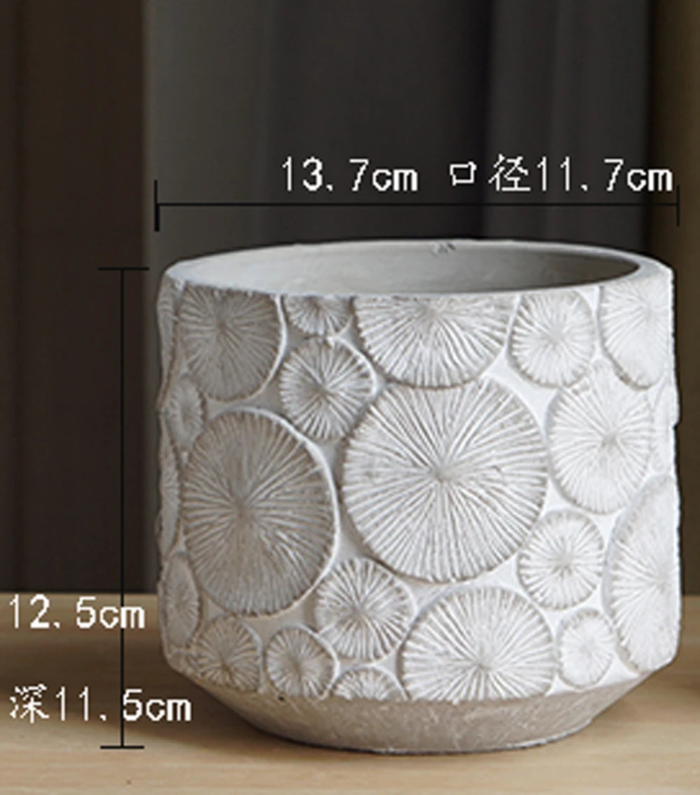 moule silicone pot fleurs béton motif vintage grand format - vue 12 sur 15