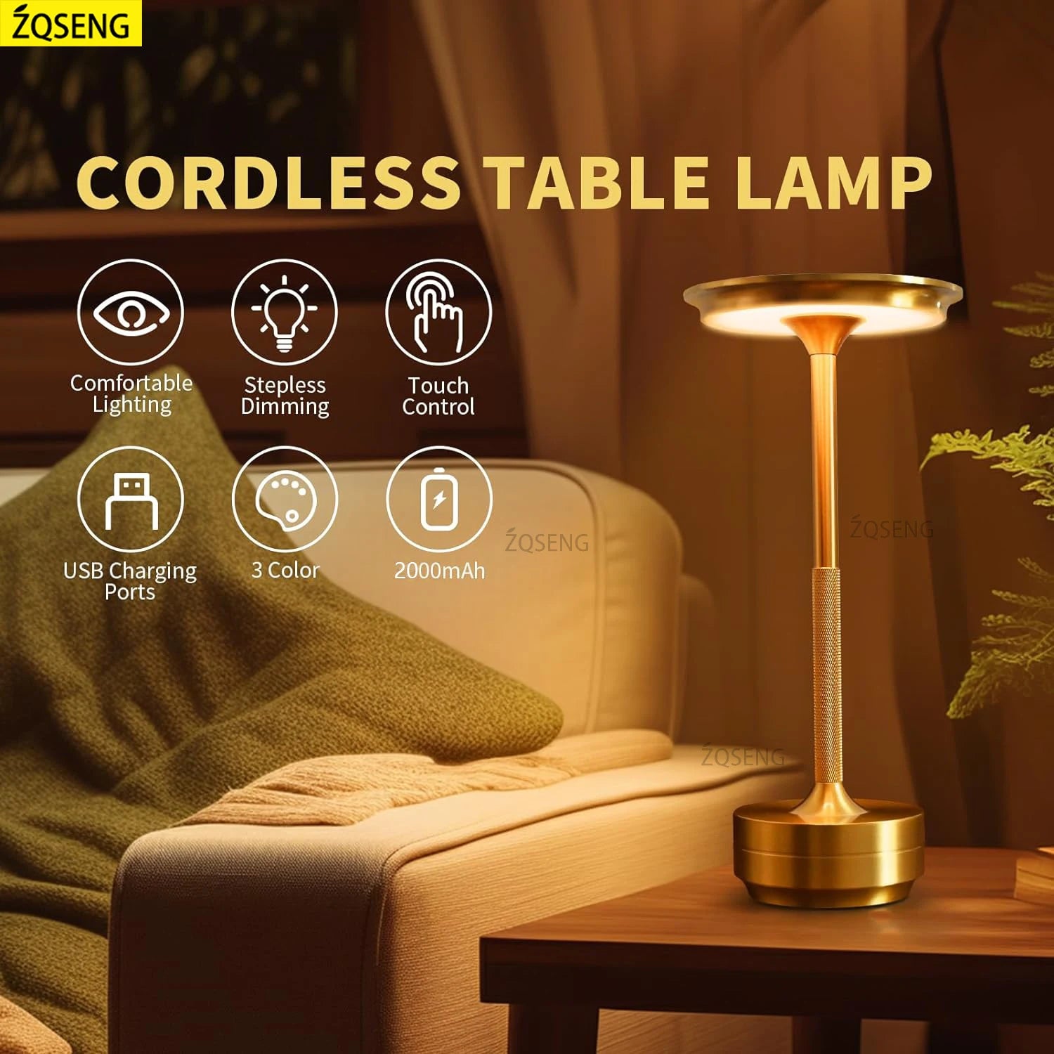 lampe de bureau tactile rechargeable sans fil pour toutes occasions - vue 4 sur 11