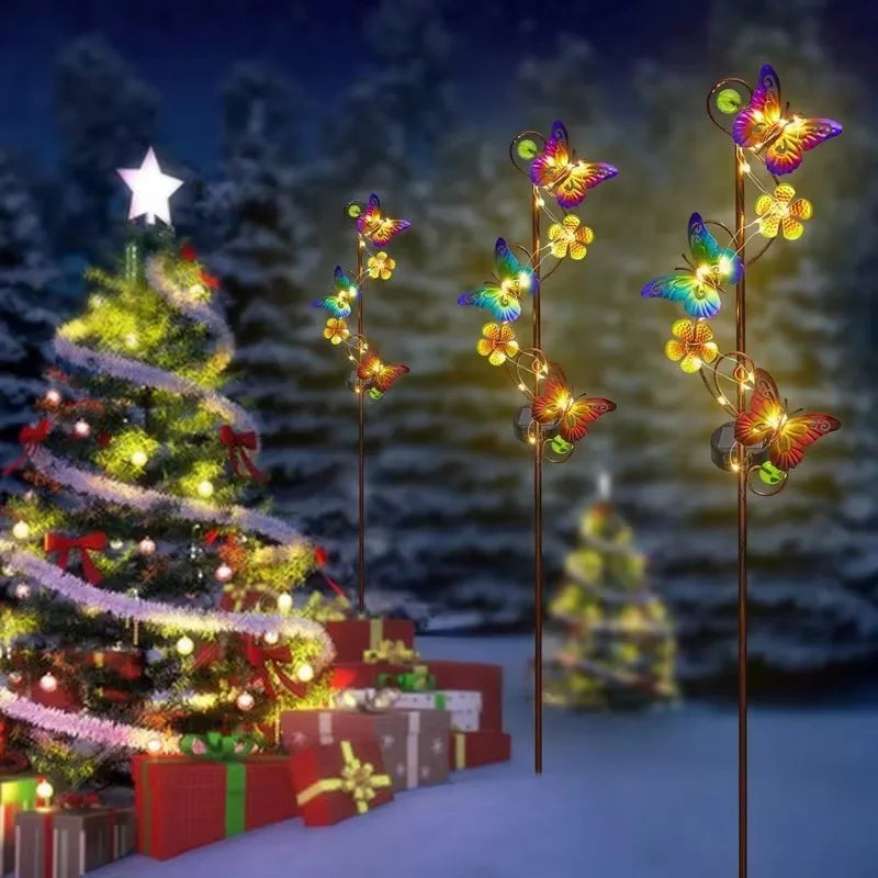 lampe solaire à led papillon décorative pour jardin extérieur - vue 3 sur 6