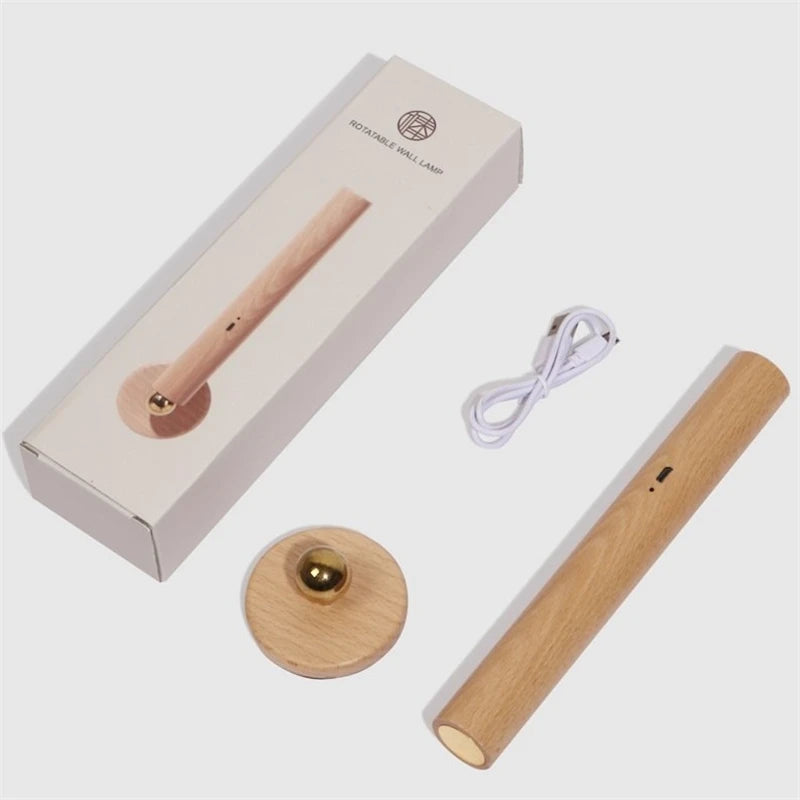 applique murale magnétique en bois avec lumière led tactile - vue 7 sur 7