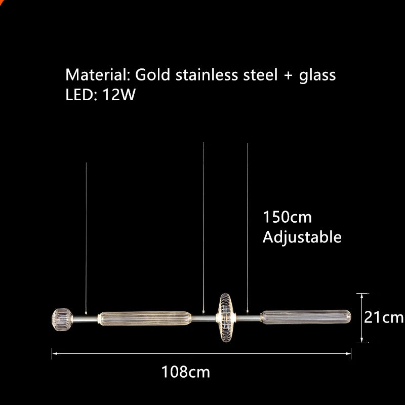 suspension tubes lumineux en verre transparent design nordique réglable - vue 9 sur 20