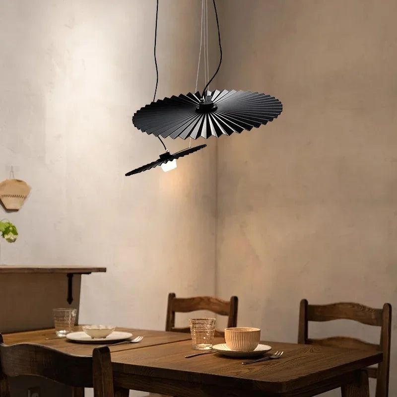 Suspension Design nordique Post-moderne Art fer plissé salon Restaurant - vue 7 sur 8