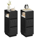 VASAGLE Slim Bedside Tables, Set of 2, Small Narrow Side End Tables with 2 Drawers, 1 Open Compartment Mounted to Face Left
