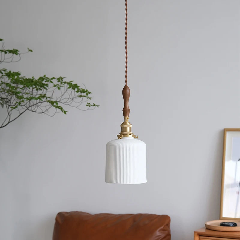 suspension led en céramique japonaise pour cuisine restaurant - vue 5 sur 11