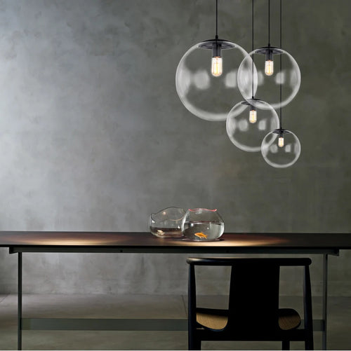 Minimalist nordic modern glass ball pendant light - vue 3 sur 5