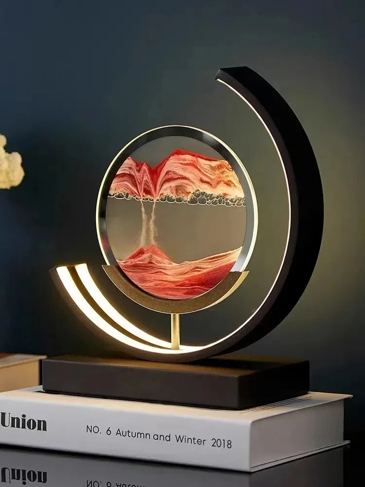 lampe à poser LED art sable pour décoration intérieure dynamique - vue 3 sur 16