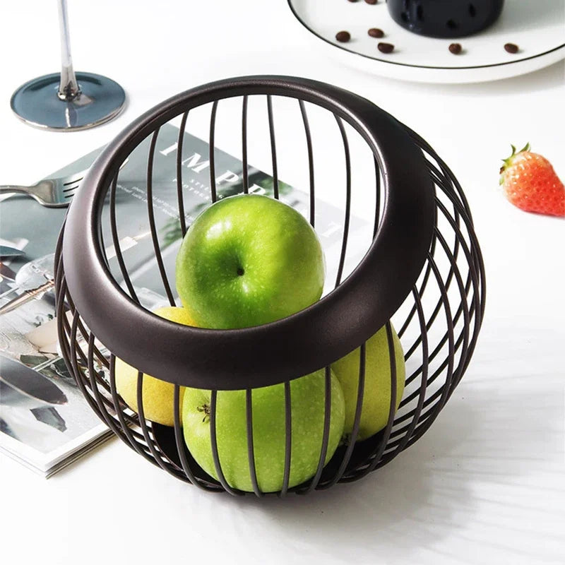 assiette de rangement en fer pour fruits et collations - vue 6 sur 7