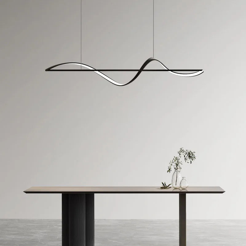 lustre moderne de restaurant bande longue minimaliste nouvelle collection 2023 - vue 4 sur 8