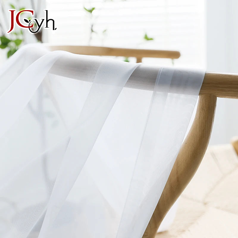 Voilage organza froissé long pour salon chambre fenêtre - vue 3 sur 7