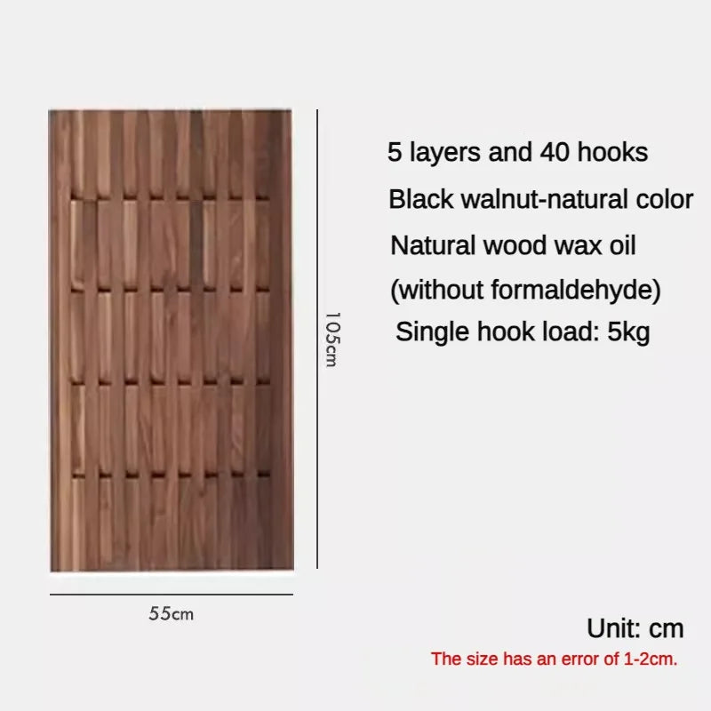 porte-manteau mural en bois pour vêtements et clés - vue 13 sur 18