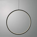 LED moderne anneau cercle suspension lumières rond Lustre décor à la maison pour salon éclairage intérieur noir Lustre luminaire
