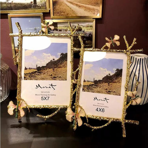 Golden Metal Pictures Frame, Photo Albums, Home Decor, Fashion, RNordic Style, XC068, 6 ", 7", 8 ", 10" - vue 5 sur 6