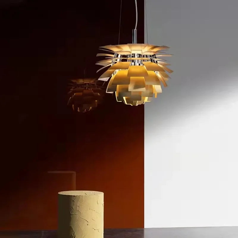 lustre suspension art led pinecone designer danois louis