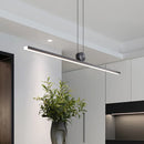 Modern minimalist LED strip pendant light for living room, dining room, kitchen, black chandelier home decor hanging fixture