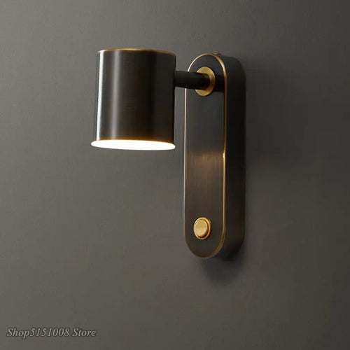 Nordic minimalist creative copper wall light - vue 2 sur 13