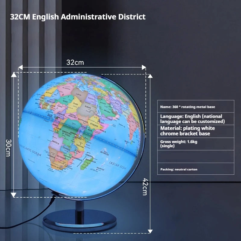 globe terrestre lumineux rotatif 360 et 720 pour enfants fournitures scolaires - vue 13 sur 18