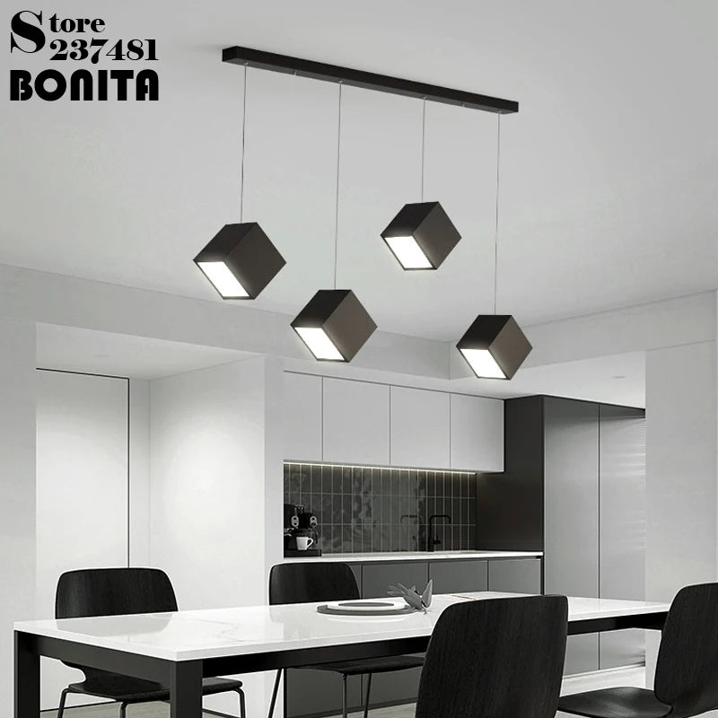 suspension moderne à LED géométrique en acrylique design minimaliste - vue 4 sur 12