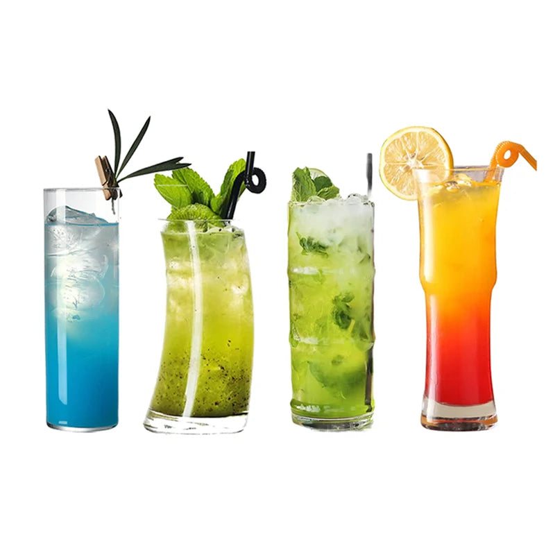 Verres collins en cristal sans plomb motif strié