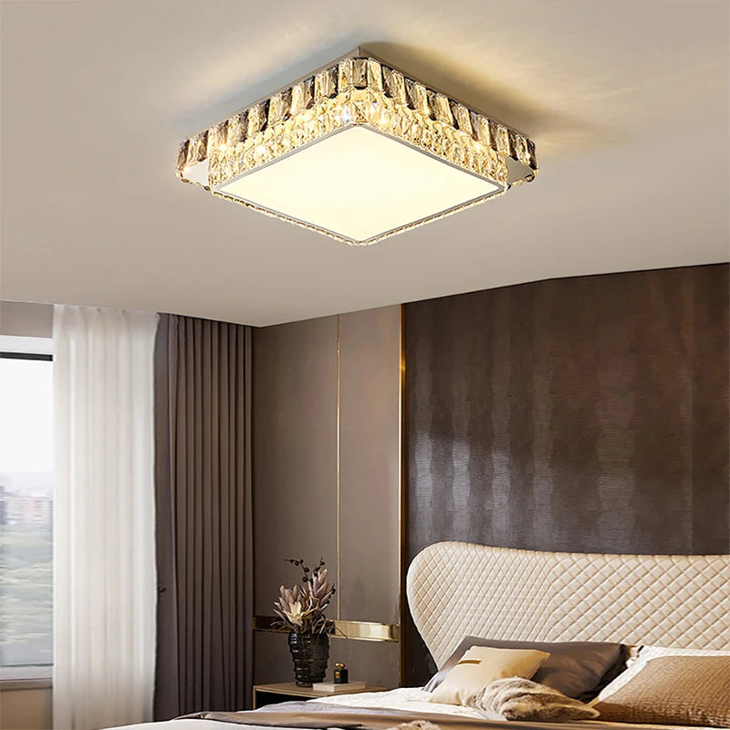 plafonnier led de luxe en cristal rond moderne - vue 5 sur 15