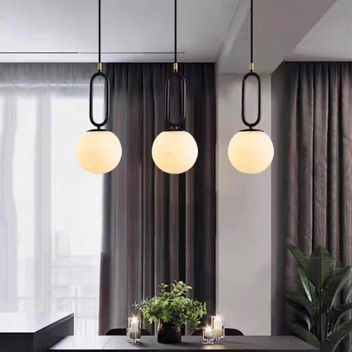 suspension led en laiton et marbre naturel décorative réglable
