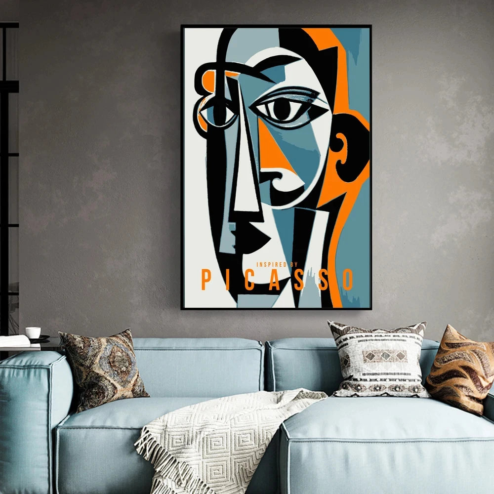 Vintage abstract Picasso-inspired wall art - vue 5 sur 7