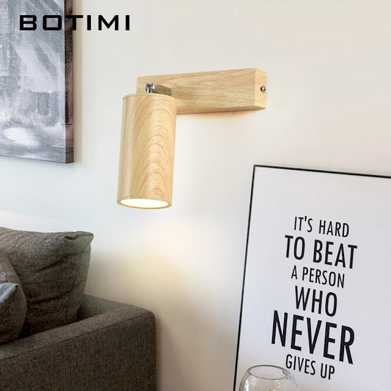 botimi applique murale fer interrupteur bouton-poussoir imitation bois nordique - vue 3 sur 13