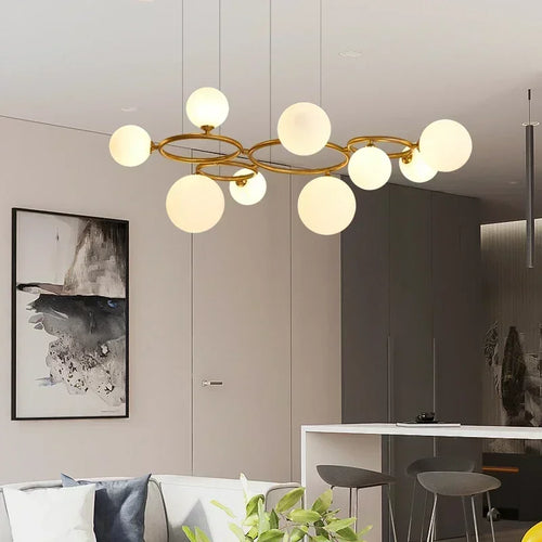Minimalist post-modern designer chandelier for contemporary interiors - vue 2 sur 9
