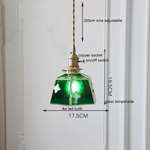 Nordic vintage handheld lamp with coloured glass and copper - vue 25 sur 29