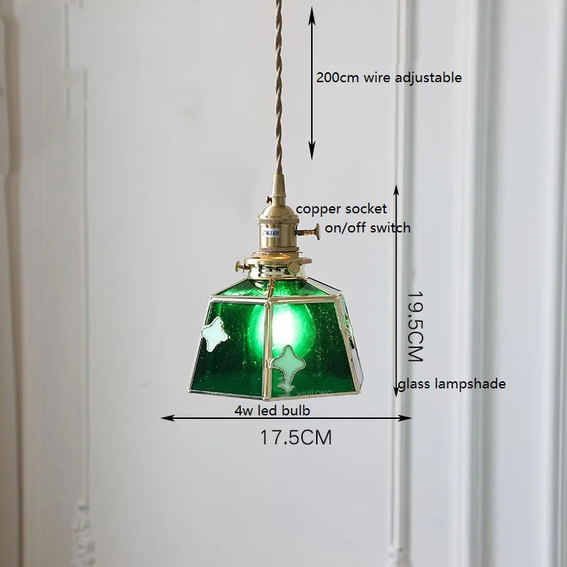 Nordic vintage handheld lamp with coloured glass and copper - vue 24 sur 29