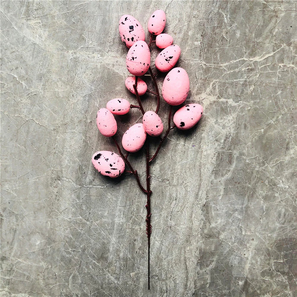 décoration de pâques en mousse œufs et plante artificielle pour la maison - vue 16 sur 19