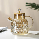 Bouilloire en verre avec filtre et couvercle bambou