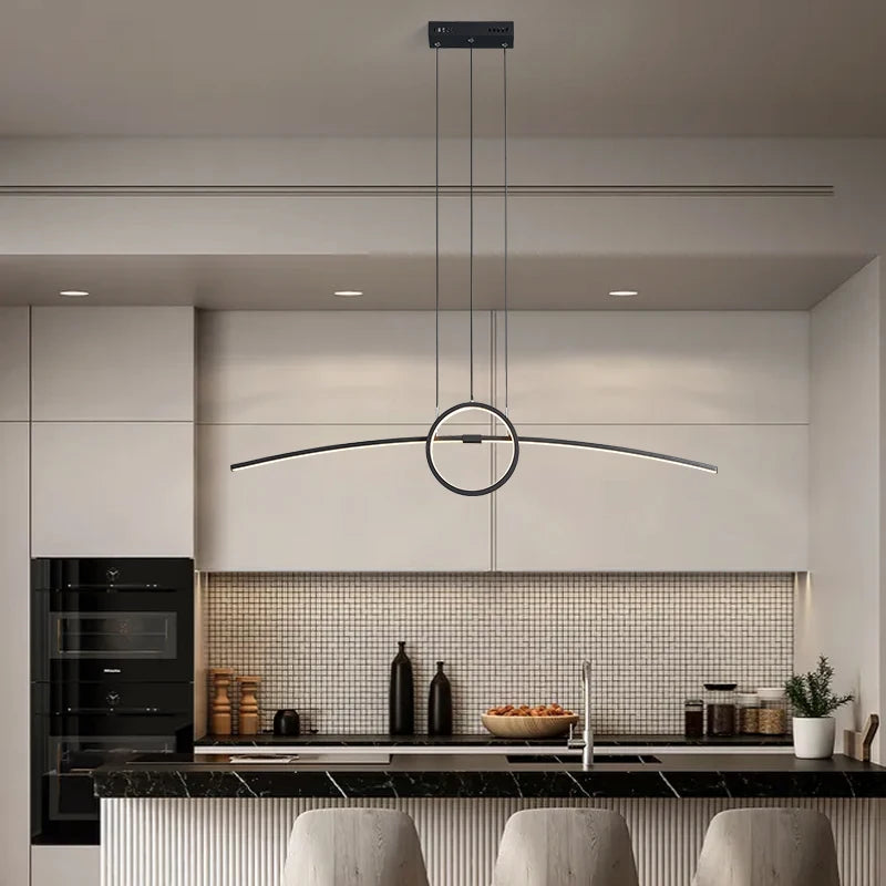suspension moderne créative avec lumières led pour maison intelligente - vue 3 sur 8