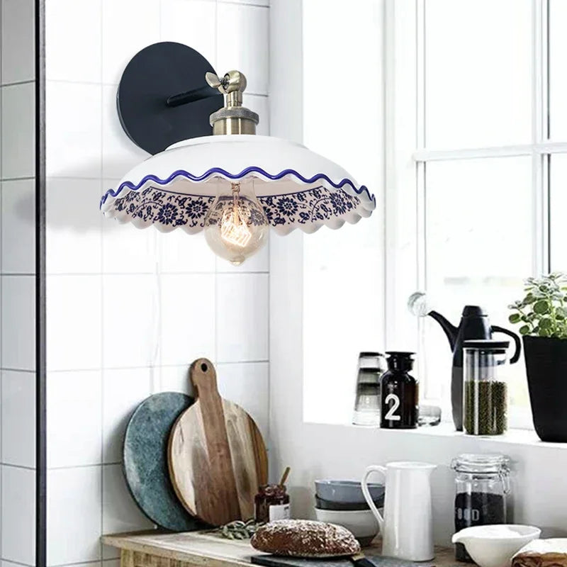 applique murale moderne en porcelaine rétro pour décoration intérieure - vue 5 sur 9