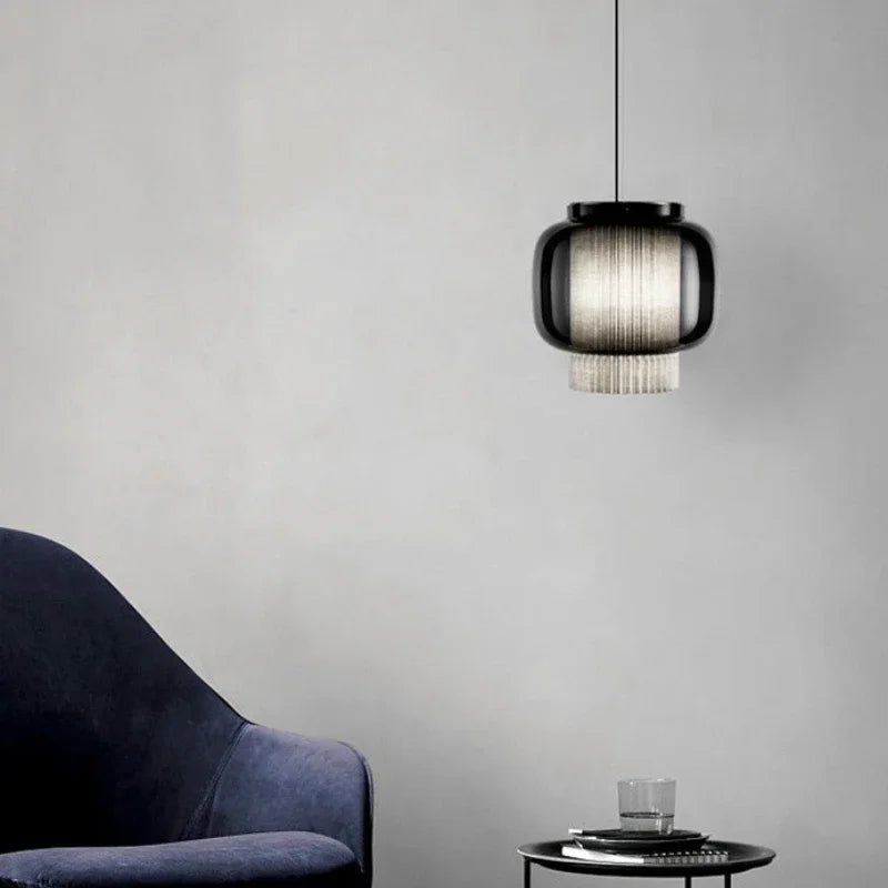 lustre led nordique en verre pour cuisine et bar - vue 7 sur 10