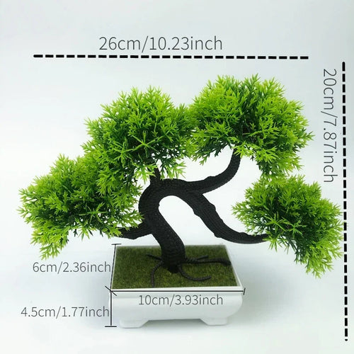 Artificial bonsai plants, small tree flower pots, fake plants, bedroom table decoration flower pots, hotel garden decoration - vue 3 sur 10