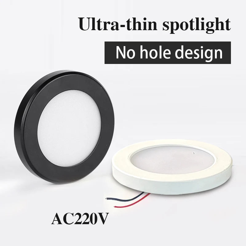 ultra-thin light, mini led lighting in cabinet, display cabinet, cabinet, stairwell small downlight AC220V free opening 3W 5W 7W - vue 6 sur 8
