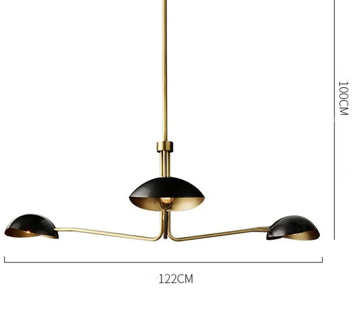 lustre rétro en cuivre lampe créative à bras long design industriel - vue 14 sur 16