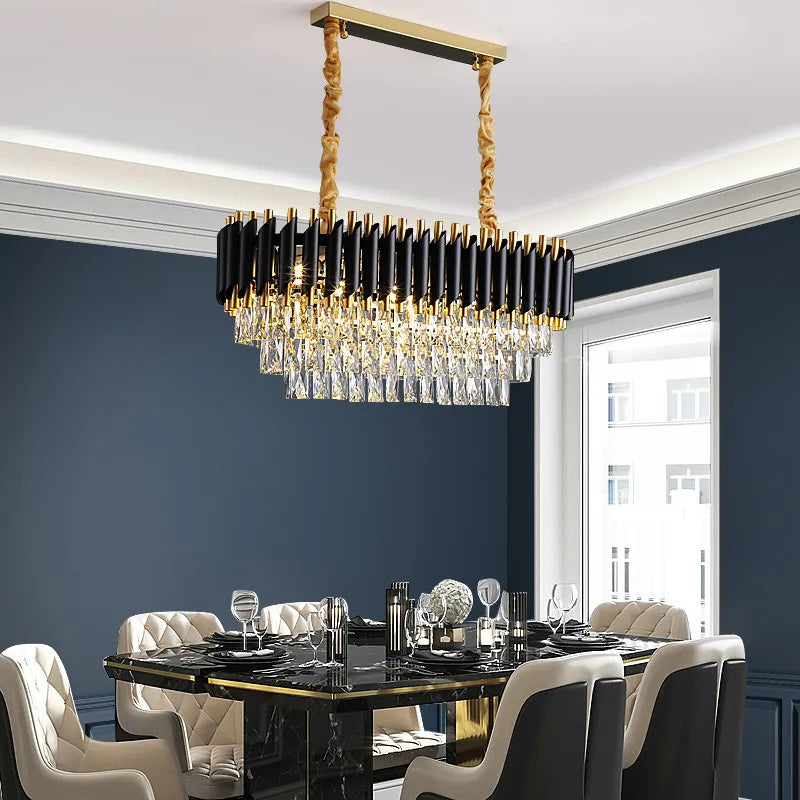 lustre led en cristal moderne idéal pour décoration intérieure de luxe - vue 4 sur 13