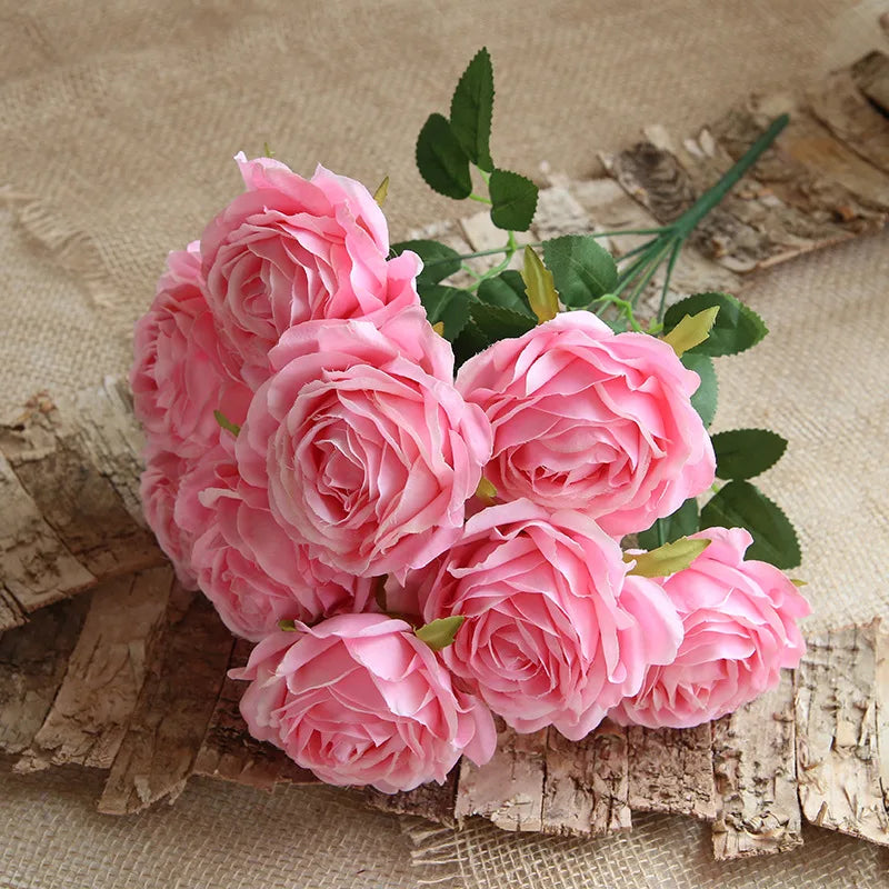 10 têtes de fleurs artificielles pour décoration mariage et festival - vue 8 sur 15