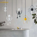 Suspension nordique petit homme araignée lampe suspendue fer balançoire lampes rétro Loft éclairage LED luminaire pour chambre d'enfants café Bar