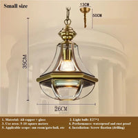 lustre en cuivre étanche style américain pour extérieur